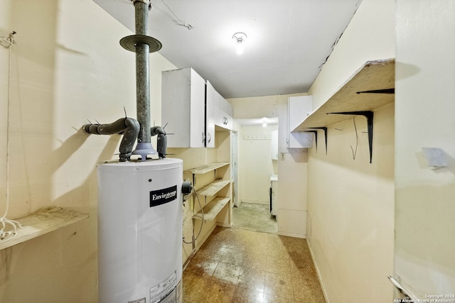 utility room with water heater