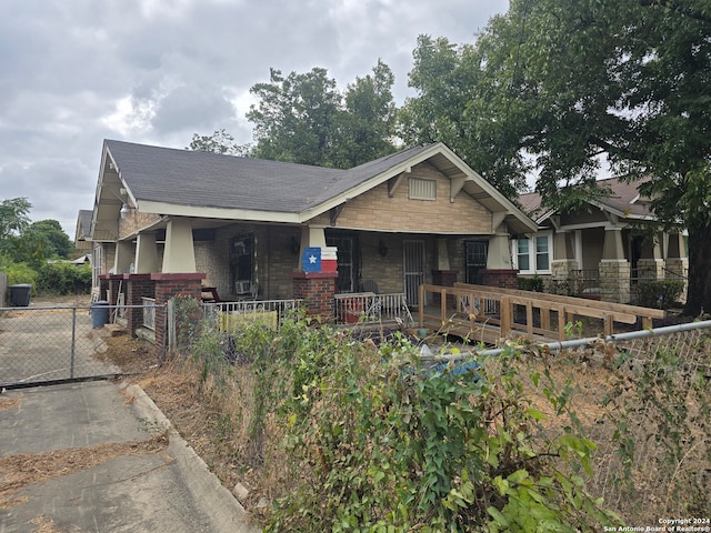 craftsman inspired home with covered porch