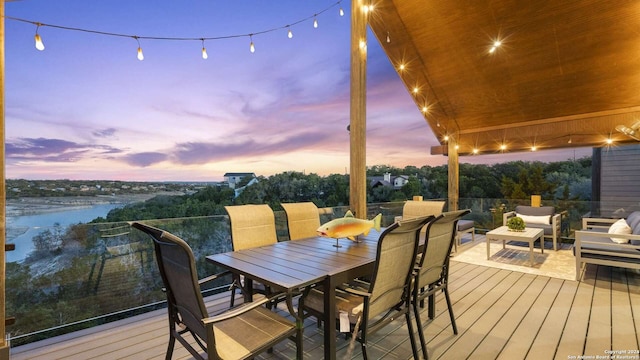 view of deck at dusk