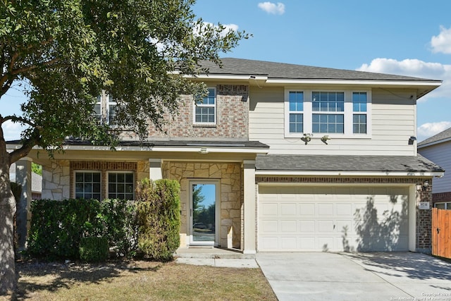 view of front facade featuring a garage