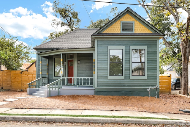 view of front of house featuring covered porch