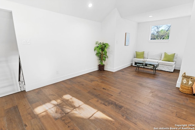 unfurnished room with dark hardwood / wood-style floors