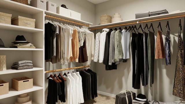 spacious closet with carpet flooring