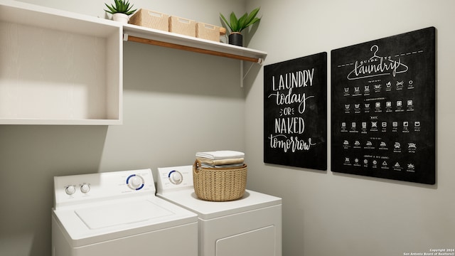 laundry area featuring independent washer and dryer