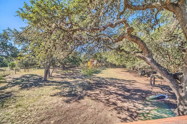 view of yard with a rural view