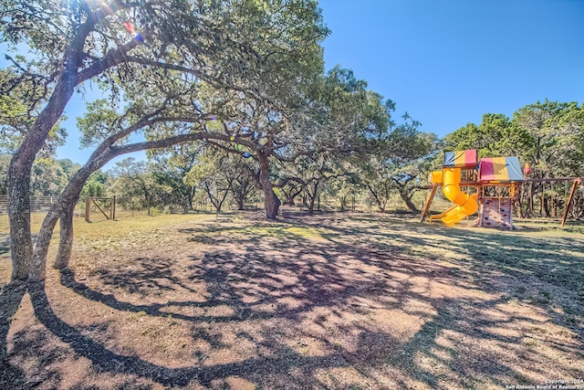 view of yard featuring a playground