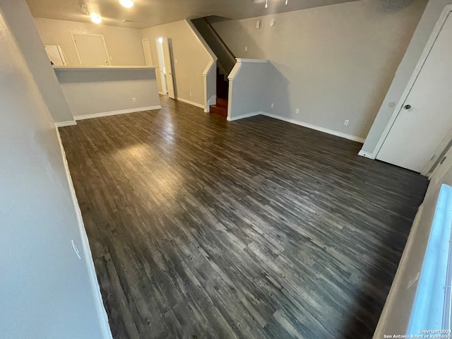 interior space featuring dark wood-type flooring