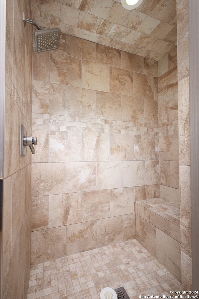 bathroom featuring tiled shower