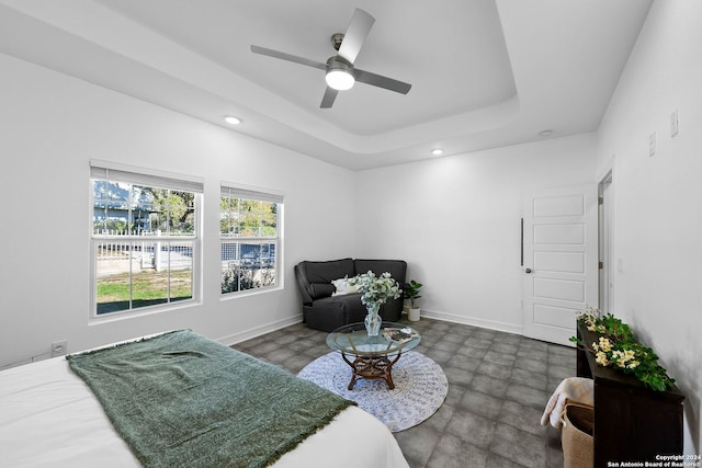 1153 Singing Hills Dr, Canyon Lake, TX 78133 - living area featuring recessed lighting, a ceiling fan, baseboards, and concrete floors