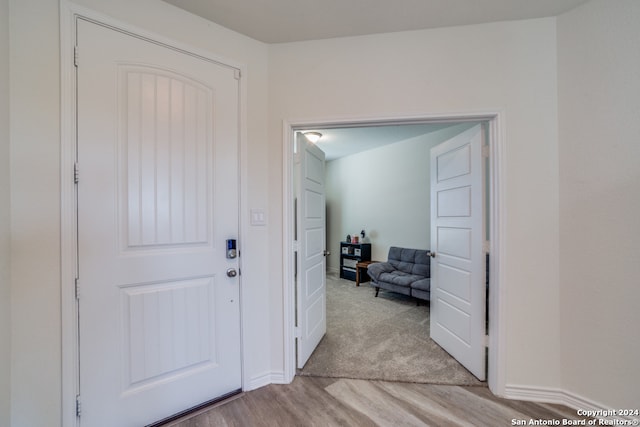 entrance foyer featuring light hardwood / wood-style floors