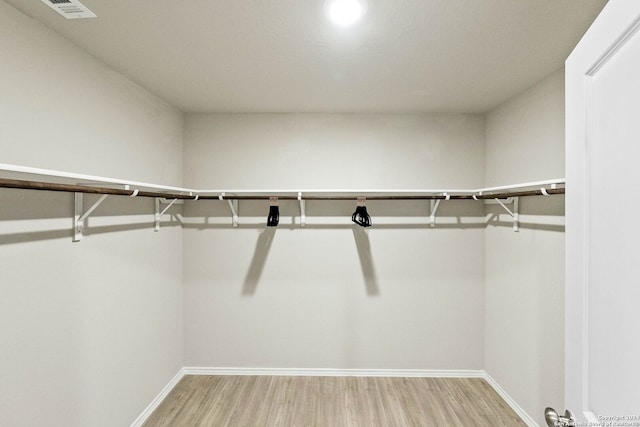 walk in closet featuring light hardwood / wood-style floors