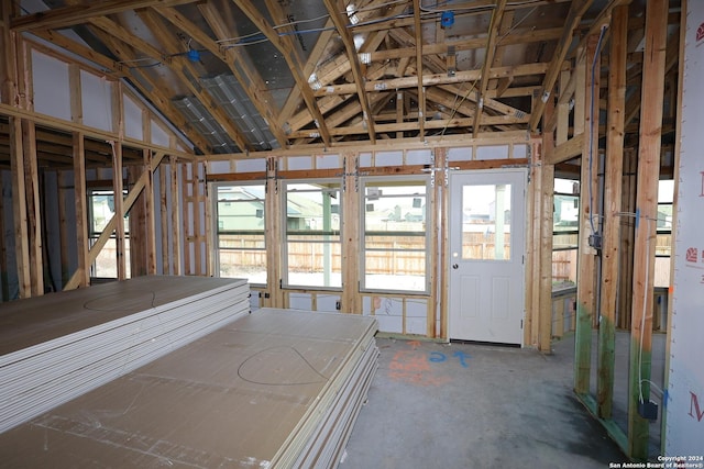 miscellaneous room with vaulted ceiling