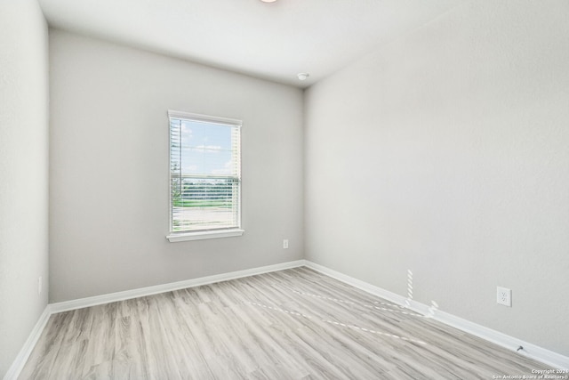 empty room featuring light wood-type flooring