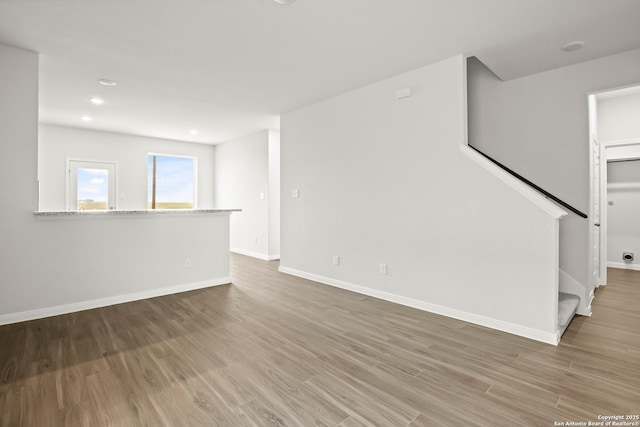 2075 Olivia Dr, New Braunfels, TX 78130 - living room with washer / clothes dryer and dark hardwood / wood-style flooring