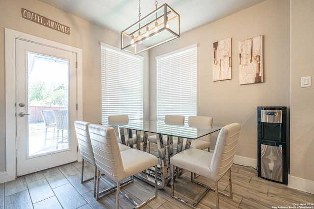 dining room featuring light wood-type flooring