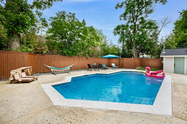 view of pool featuring a patio