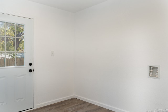 doorway to outside featuring dark hardwood / wood-style flooring