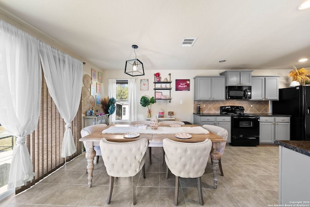 view of tiled dining area