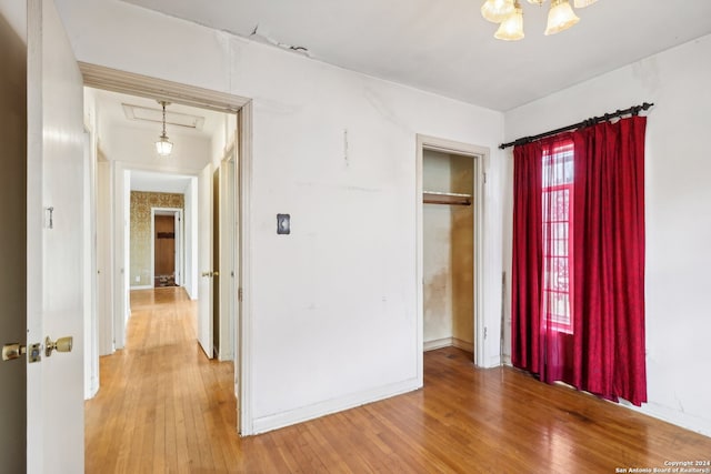 interior space with a closet and wood-type flooring