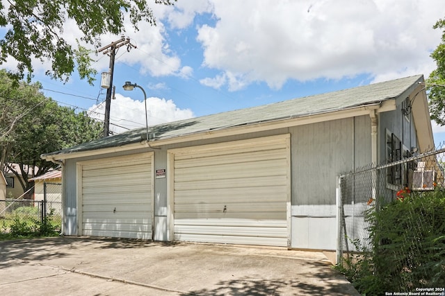 view of garage