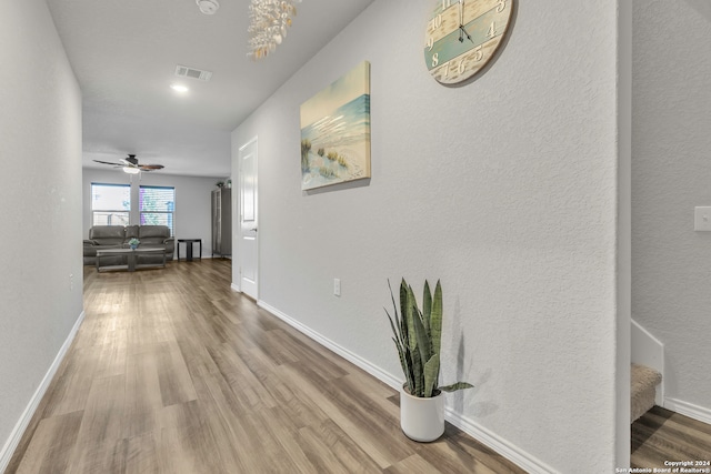 hall featuring hardwood / wood-style flooring