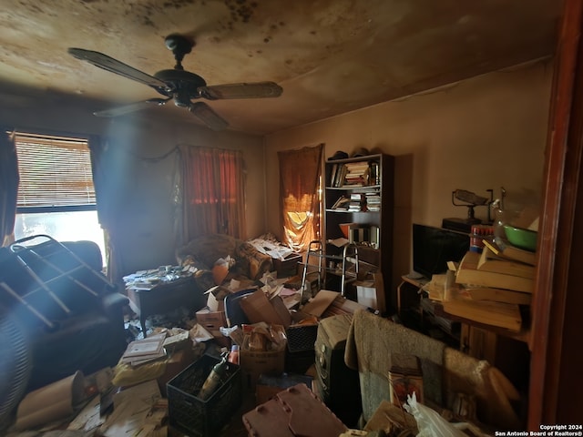 miscellaneous room with ceiling fan