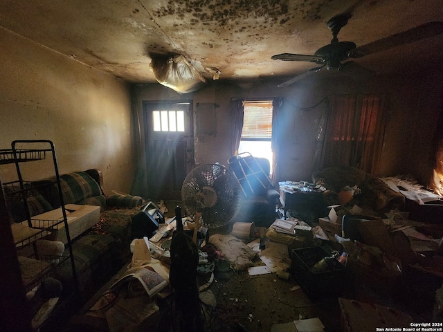 miscellaneous room featuring ceiling fan