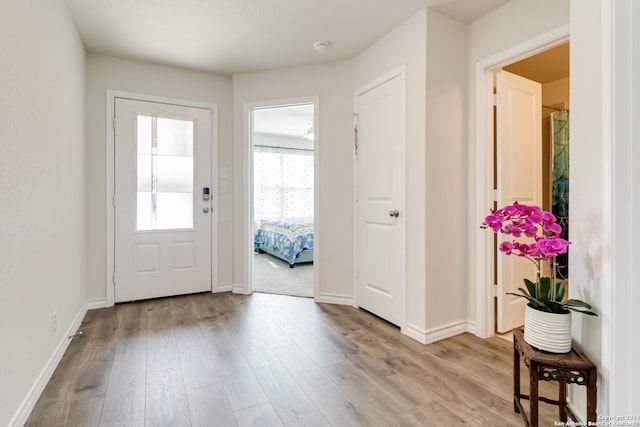 entrance foyer featuring light hardwood / wood-style floors