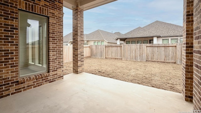 view of patio with a fenced backyard