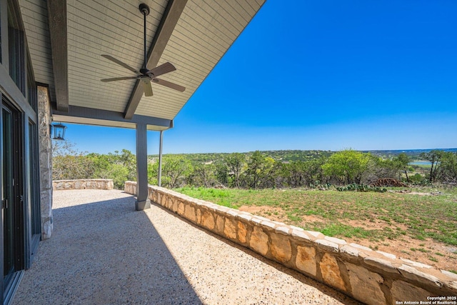160 Mountain Way, Kerrville, TX 78028 - view of patio / terrace with a ceiling fan