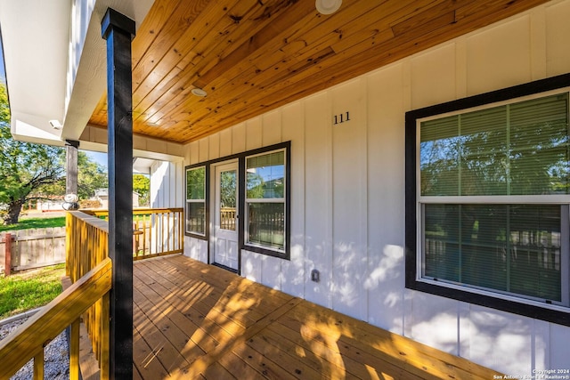 wooden terrace featuring a porch