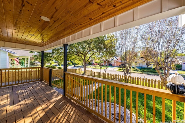 deck featuring covered porch