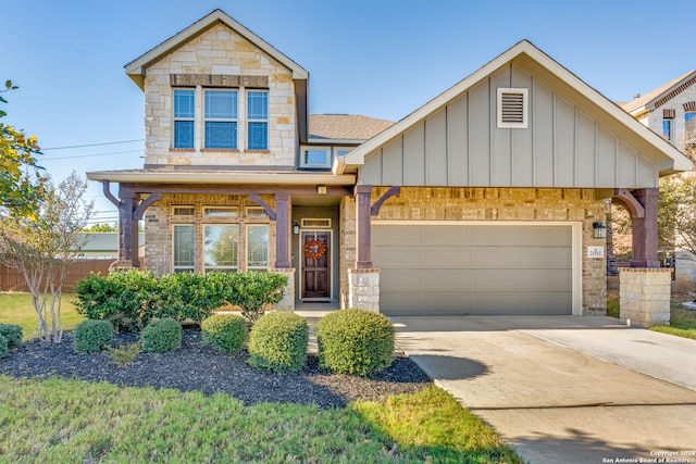 craftsman-style house featuring a garage