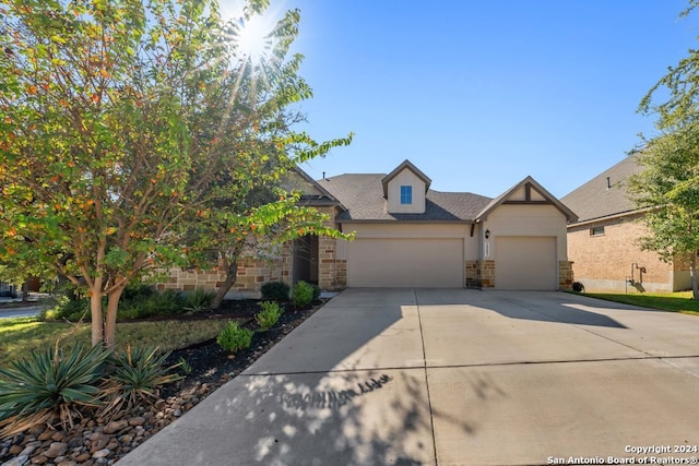 view of front of house with a garage