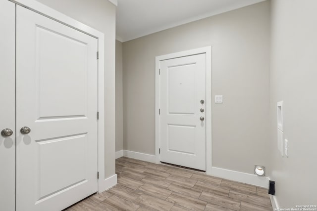 entryway with light wood-type flooring