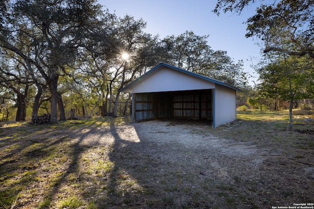 view of garage