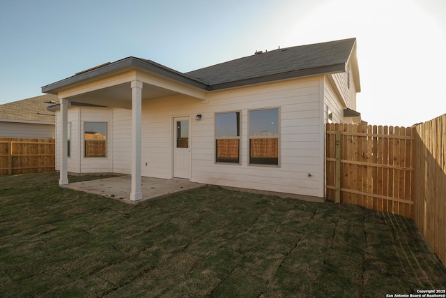 6727 Tasajillo Spg, San Antonio, TX 78253 - rear view of house with a patio and a shingled roof