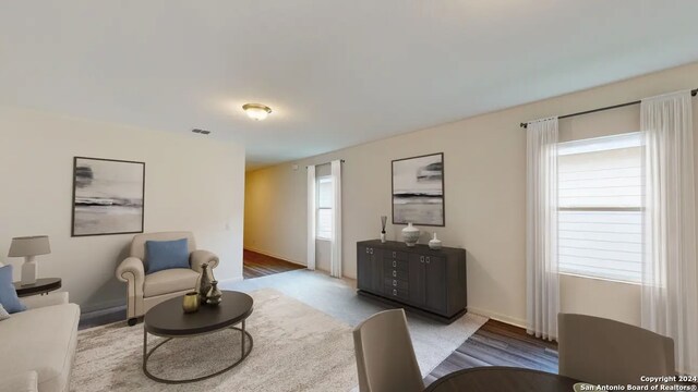 sitting room featuring wood-type flooring