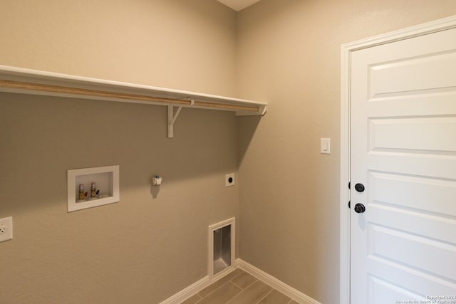 washroom featuring electric dryer hookup and hookup for a washing machine