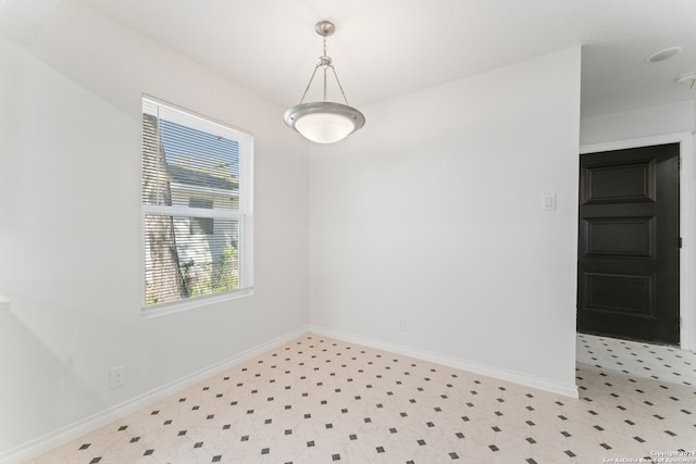 view of unfurnished dining area