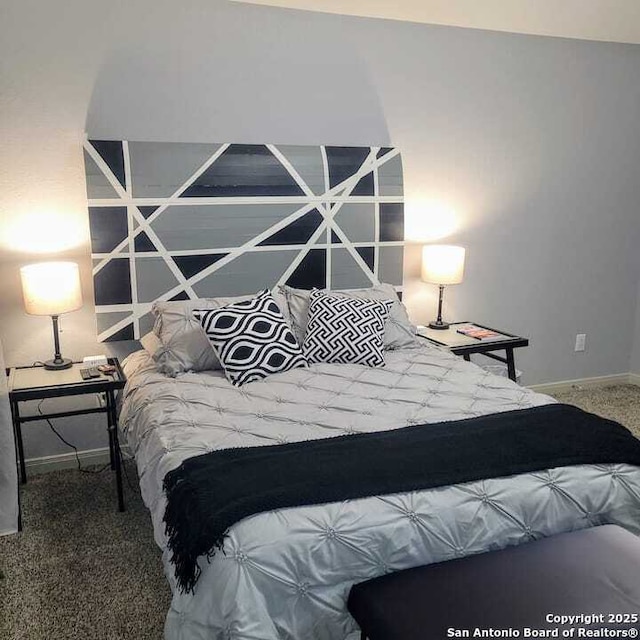 bedroom featuring carpet