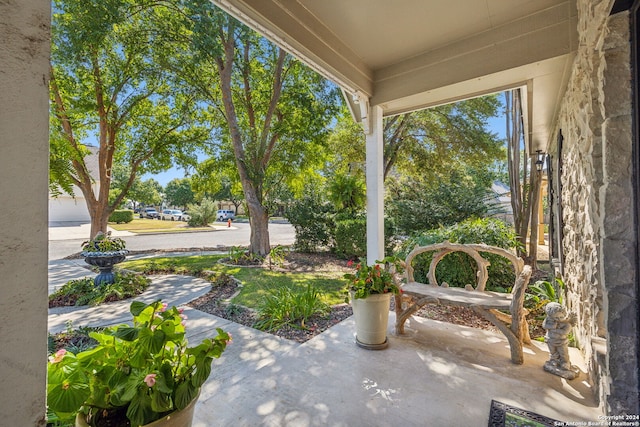 view of patio featuring covered porch