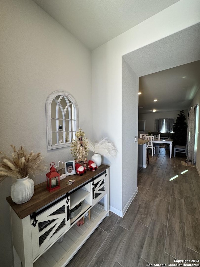 14534 Prairie Clover, San Antonio, TX 78253 - corridor with dark wood-style floors and baseboards
