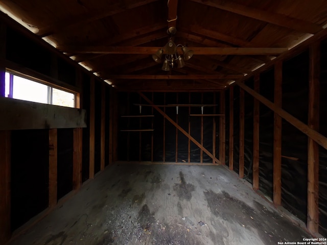 interior space with vaulted ceiling