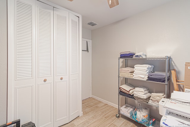 interior space with light hardwood / wood-style flooring