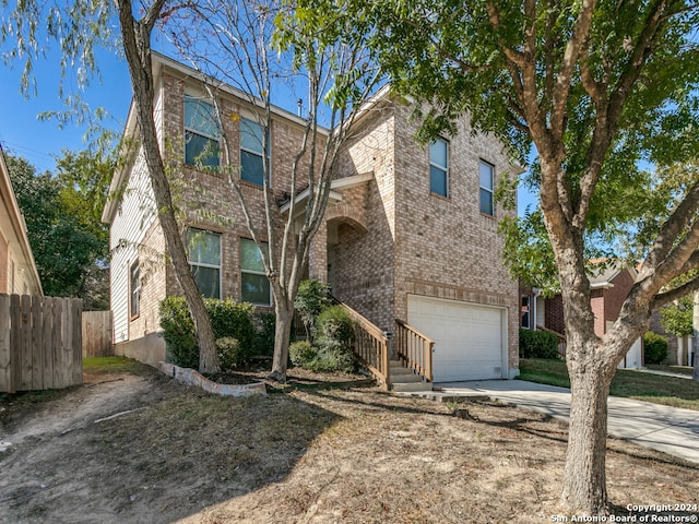 view of front of house with a garage