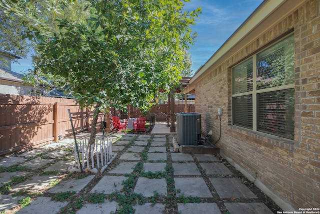 view of patio / terrace with central air condition unit