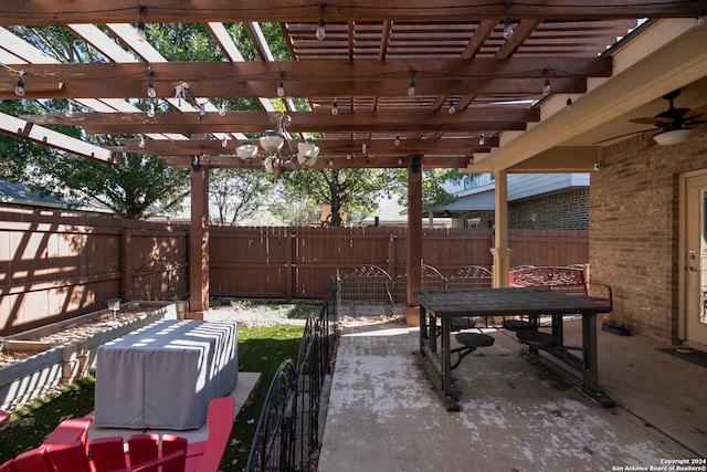 view of patio with a pergola