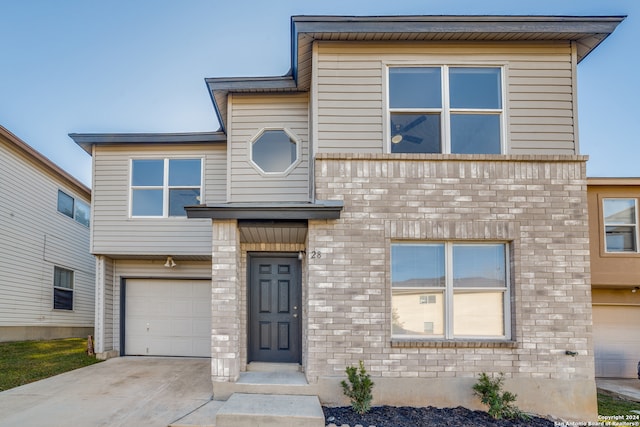 view of front of home featuring a garage