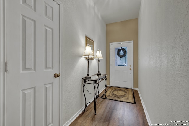 entrance foyer with hardwood / wood-style floors